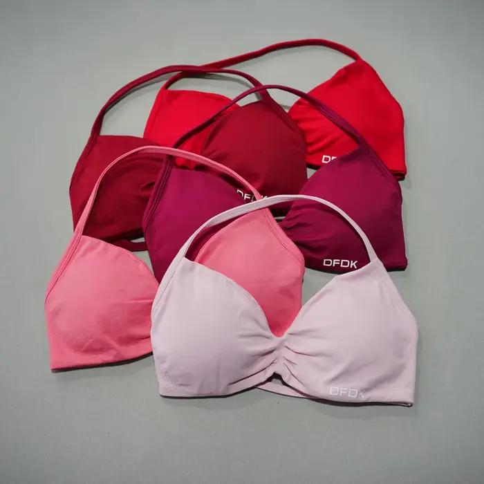 DFDK 26 Nouveau soutien-gorge de sport dos croisé pour femme, maintien fort, effet push-up, respirant, pour yoga, gym, course et entraînement