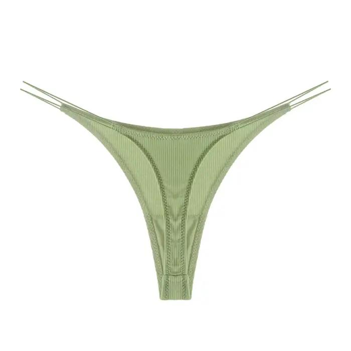 Fille montrant de vraies culottes femmes sous-vêtements solides V String culotte Lingerie sous-vêtements femmes Bikini