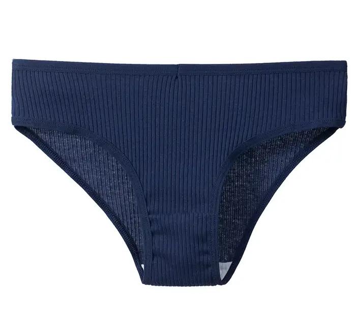 Culottes en coton doux pour femmes, sous-vêtements pour femmes, lingerie à rayures, culottes monochromes Bikinis, sous-vêtements InDispensLadies Slip Femme M-XL