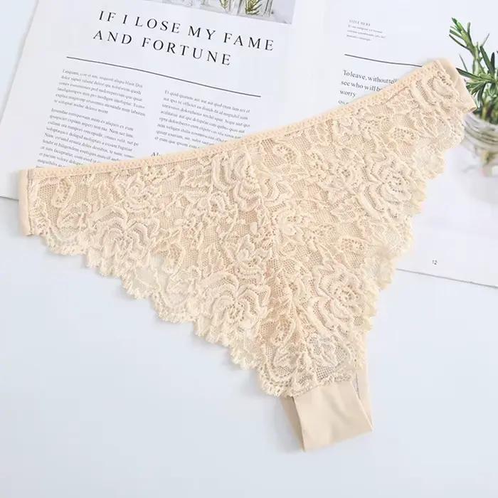 1 pièces Sexy dentelle culottes pour femmes intimes slips sous-vêtements femme culottes caleçons dames taille basse sous-vêtements BANNIROU