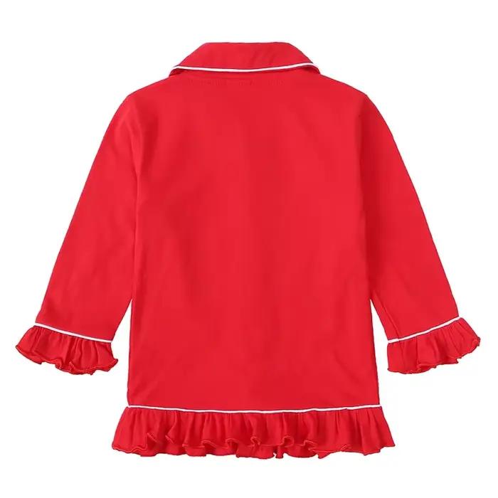 Ensembles de pyjamas en coton trempé pour enfants, vêtements de détente pour enfants, costume de Noël, vêtements de nuit à volants pour bébé, vêtements de nuit pour garçon et fille, nouveau style