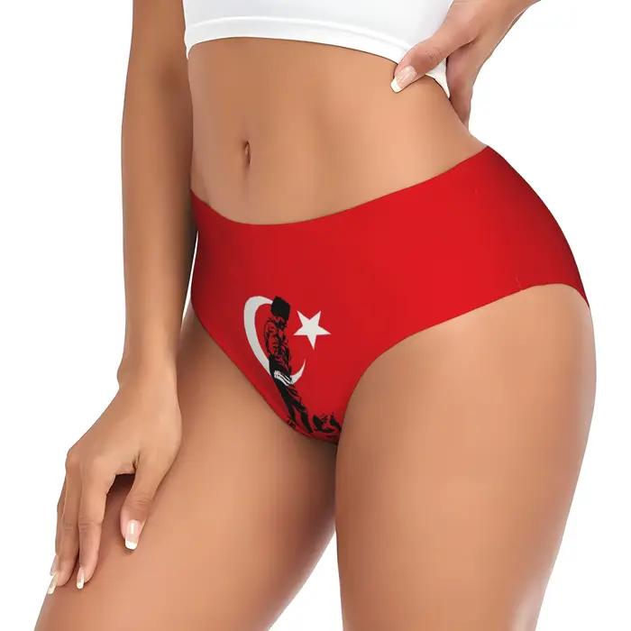 Culottes turques pour femmes, sous-vêtements extensibles avec drapeau turc, Mustafa Kemal Ataturk