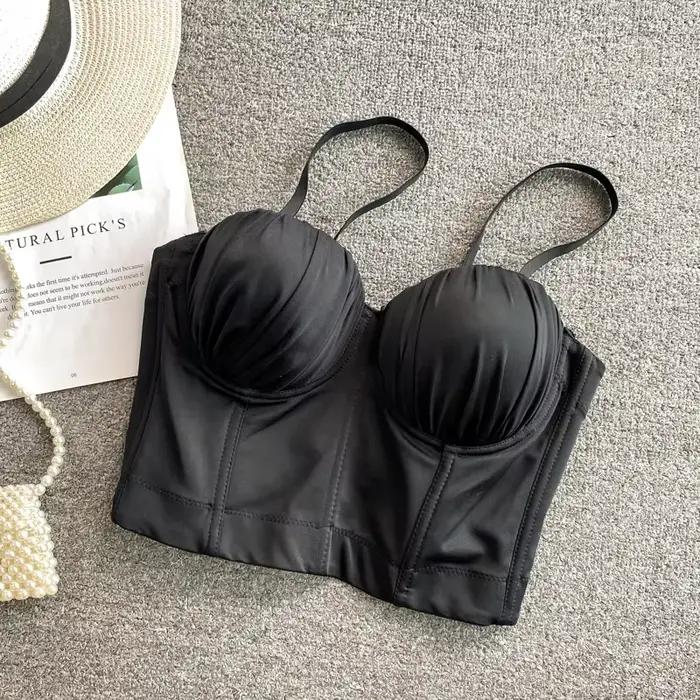 Nouveauté femmes Bustier soutien-gorge 2025 mode été solide sangle réglable Push up Bralet Sexy vêtements boîte de nuit gilet hauts