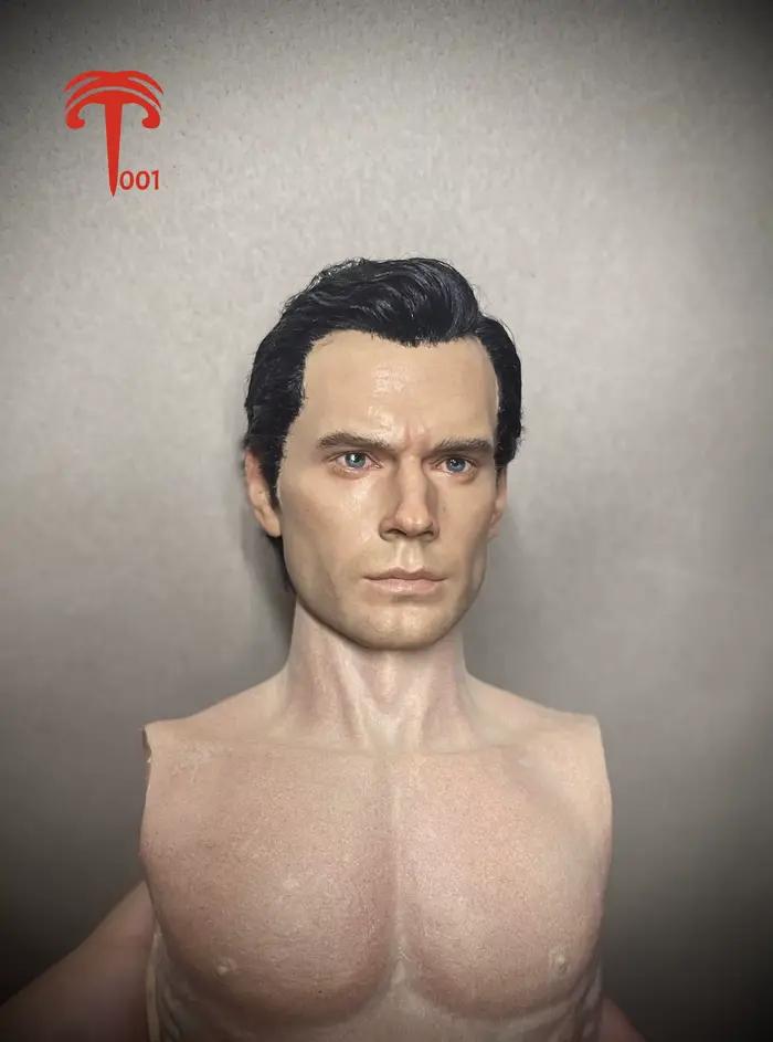 Tête de sorcière Henry Cavill sculptée XT001, sculpture de tête de greffe de cheveux adaptée aux poupées de corps de soldat masculin de 12 pouces, 1/6