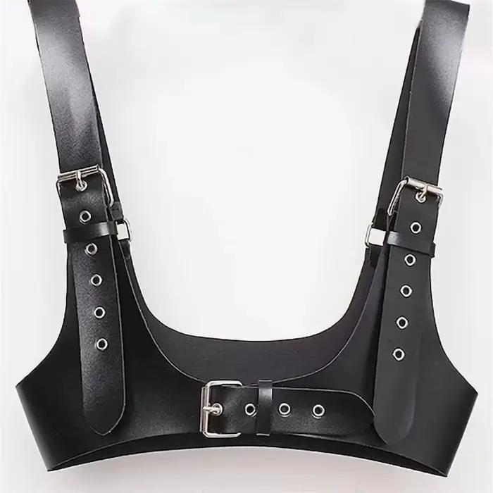 Ceinture Corset en cuir U, harnais, Style de rue, large ceinture Punk, poitrine, réglable, bretelles gothiques en cuir