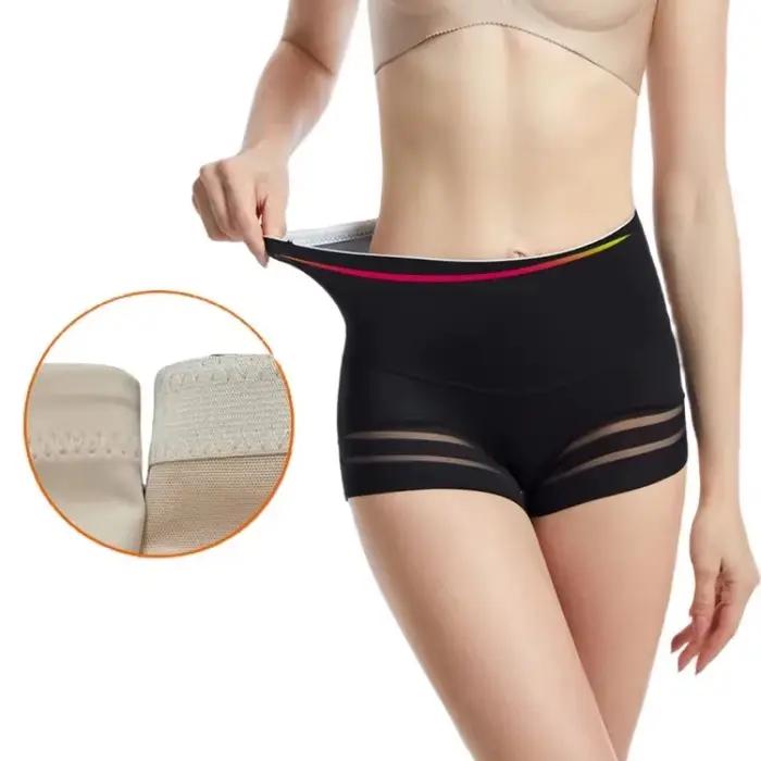 Culotte gainante taille moyenne pour femme, amincissante, sans couture, effet ventre plat et rehausseur de fesses
