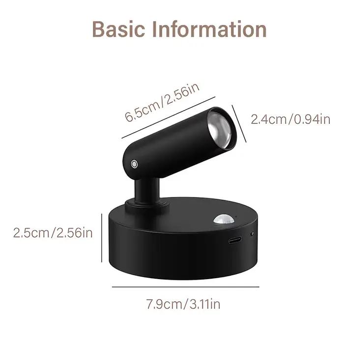 Veilleuse magnétique intelligente à couleur réglable, rechargeable par USB, petite lampe murale pour chambre, salle de rangement, couloir, exposition d'art