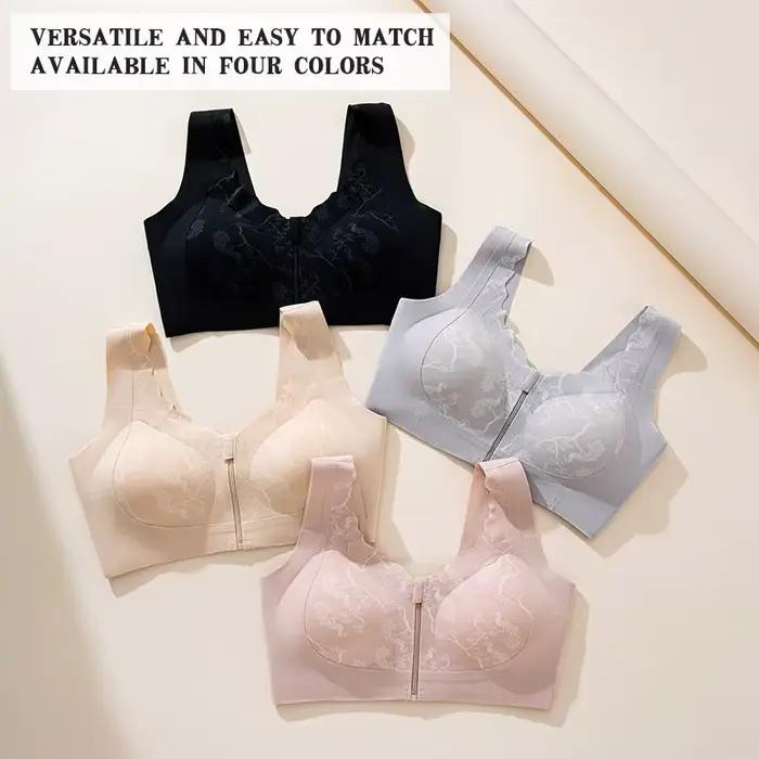 Soutien-gorge réglable post-mastectomie avec fermeture éclair sur le devant, sans armatures, confortable, pour la récupération après une opération de cancer du sein, usage quotidien, nouveau style