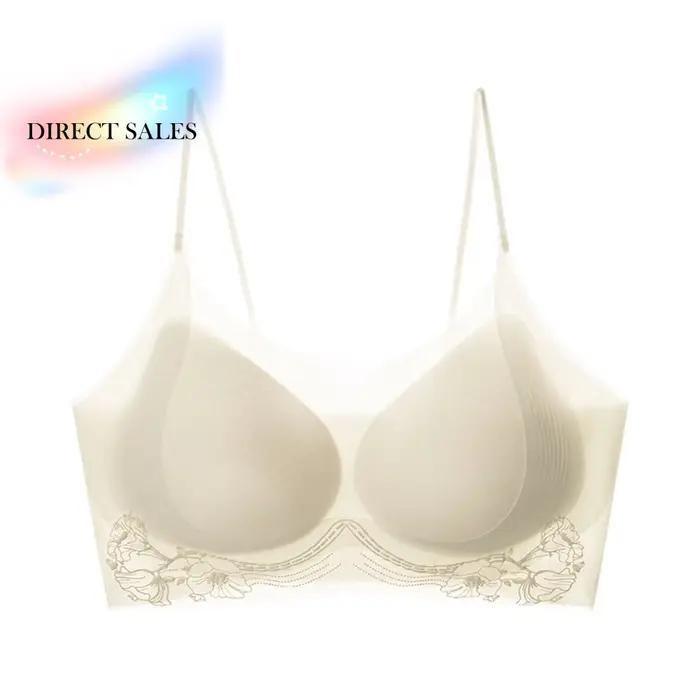 Soutien-gorge sans fil en soie glacée à motif fleur de camélia, coupe ajustée, décolleté en V profond, lingerie pour femme, effet push-up et galbant