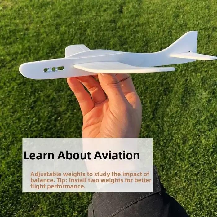 Modèle de planeur léger en plastique pour bricolage, avion à lancer pour l'extérieur, biplan en mousse blanche non fini
