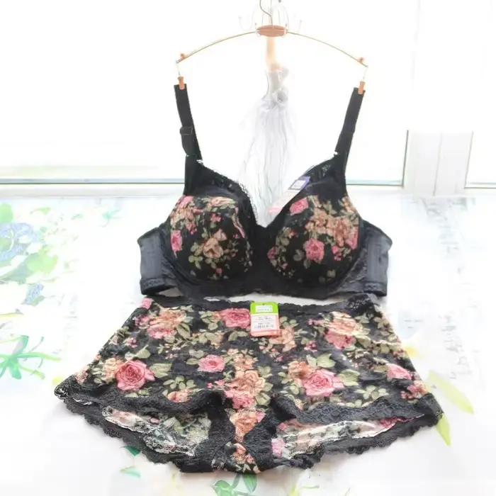 Ensemble de soutien-gorge sexy en dentelle brodée pour femmes, lingerie féminine, grande taille, bonnet complet, 34 36-48 B C D E F