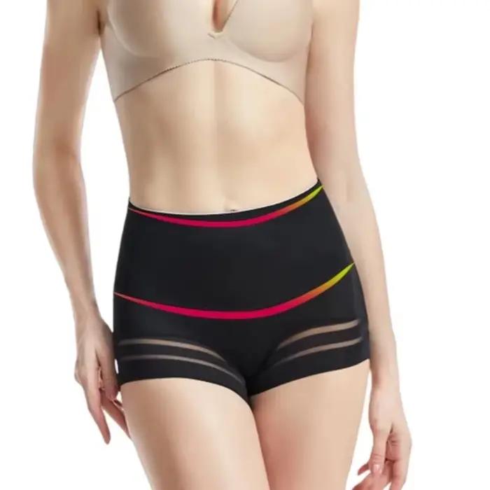 Culotte gainante taille moyenne pour femme, amincissante, sans couture, effet ventre plat et rehausseur de fesses
