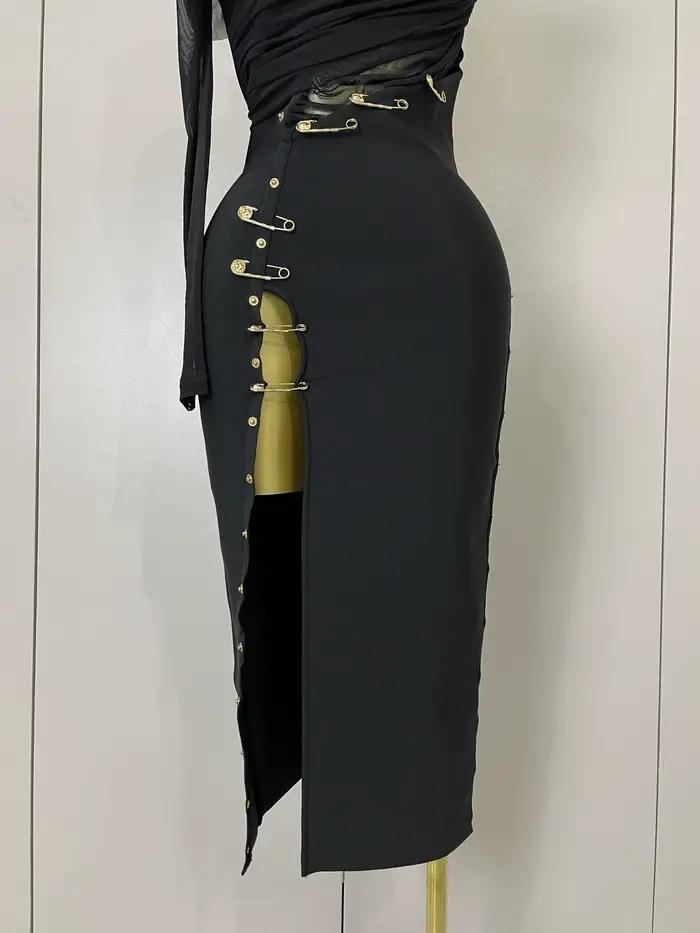 Nouvelle Robe Longue Chic et Élégante 2025 à Fente, Sexy, Asymétrique à Une Épaule, Style Bandage, p