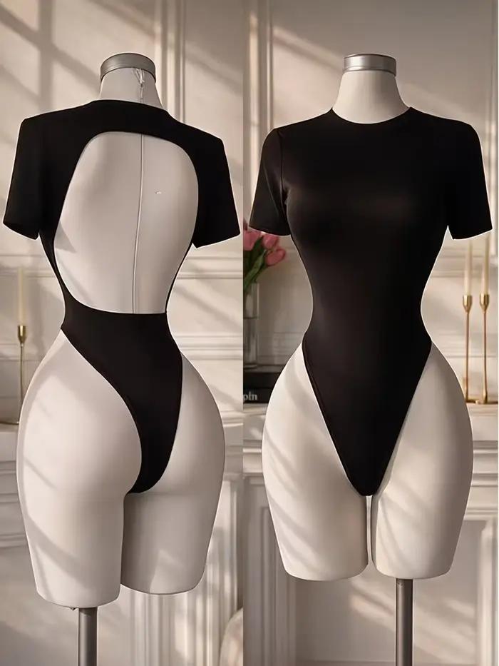 Body dos nu pour femme de haute qualité, couleur unie, coupe confortable, sous-vêtement basique
