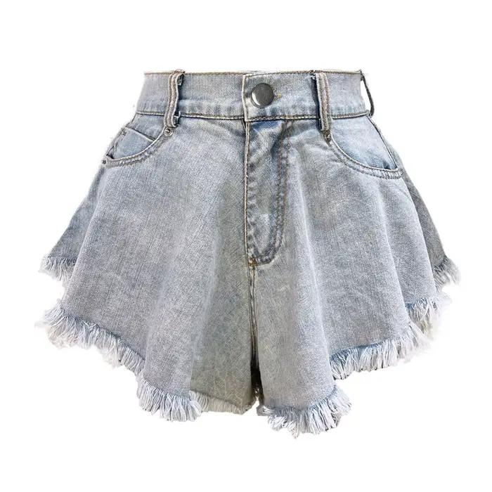 2026 nouvelles femmes Denim Shorts avec trous et taille haute lâche gland jean S-XXL