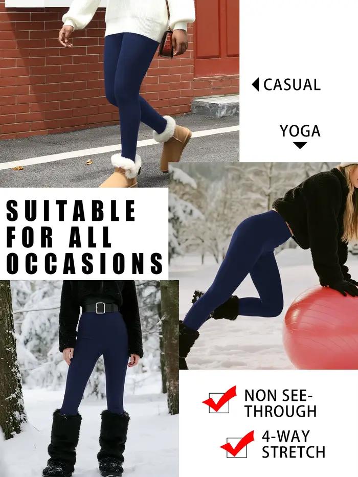 Leggings taille haute doublés de polaire pour femmes, épais, doux, contrôle du ventre, entraînement,