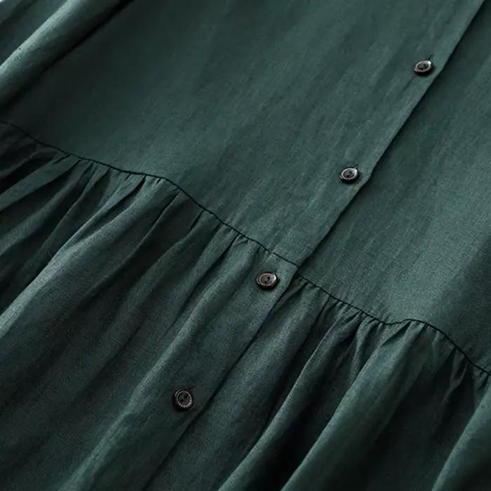 Robes longues vintage en coton pour femmes, style coréen décontracté et élégant, pour le bureau, vêt