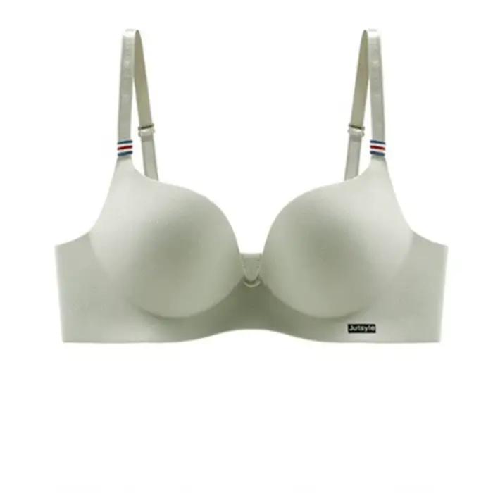 Soutien-gorge en soie glacée pour femmes, Bralettle Sexy sans couture, Push Up, Lingerie sans fil, u