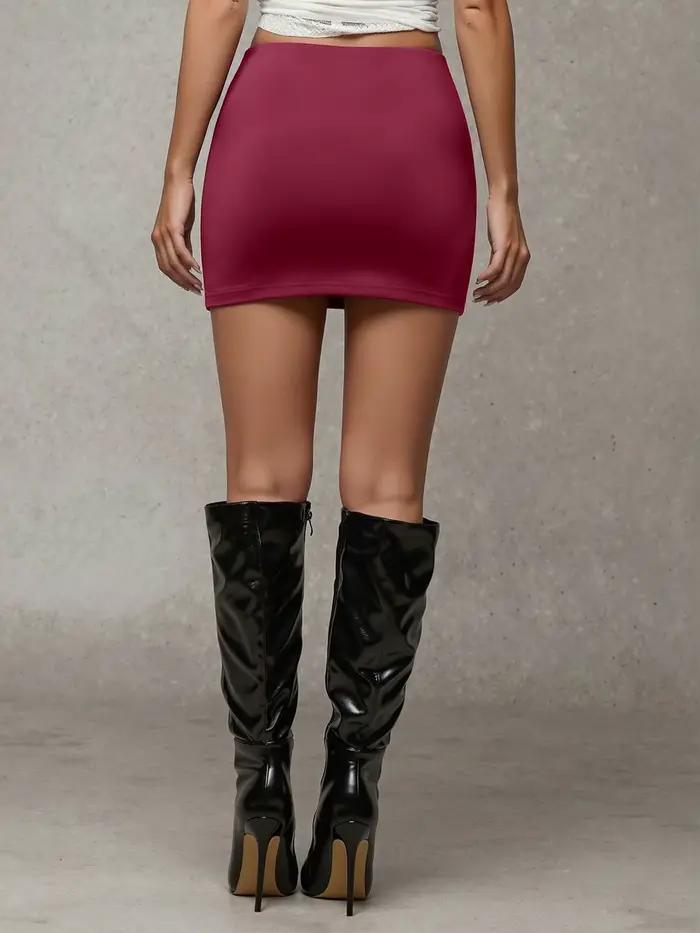 Indispensable dans la garde-robe ! Mini-jupe taille haute anti-exposition, coupe moulante extensible
