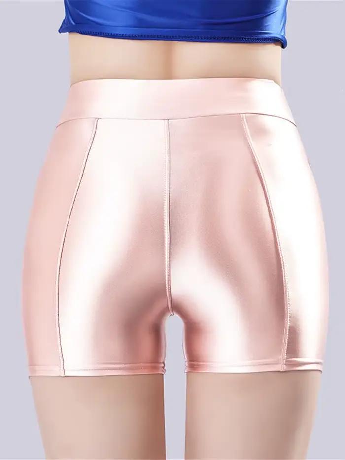 Short Sexy en Satin Lisse et Brcorporelle pour Femme, Vêtements Astronomiques, de Sécurité, à la Mod