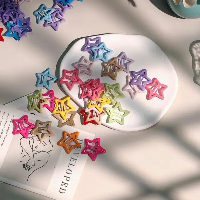Pinces à cheveux étoiles colorées BB pour filles, jolies épingles à cheveux décoratives, Barrettes,