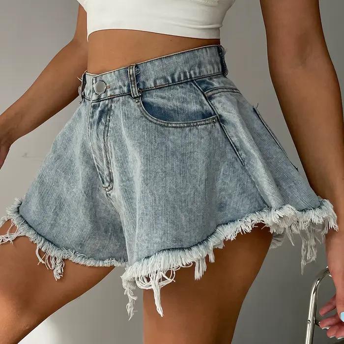 2026 nouvelles femmes Denim Shorts avec trous et taille haute lâche gland jean S-XXL