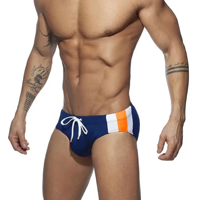 Slip de bain de marque pour hommes, taille basse, maillot de bain court, pantalon de plage, costume
