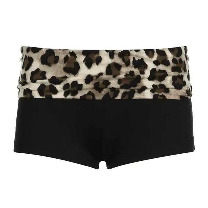 Contraste Patchwork Léopard Taille Basse Slim Sexy Booty Shorts Femmes Baddie Tenues