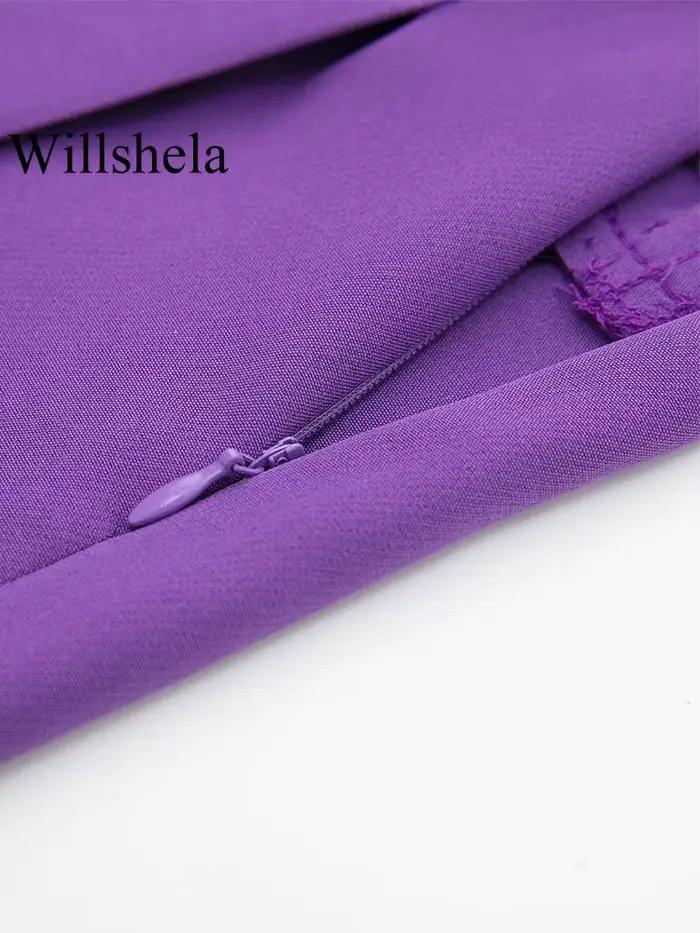 Willshela femmes mode solide asymétrique côté fermeture éclair jupes Shorts Vintage taille haute fem