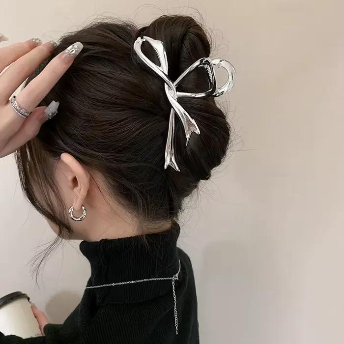 Pince à cheveux creuse vintage pour femmes et filles, barcordons, crabe coréen, grandes griffes, pin