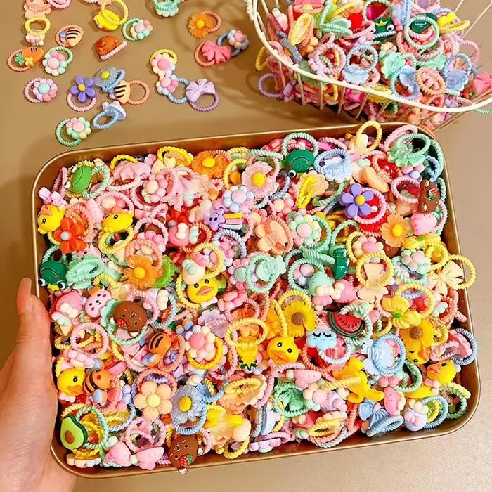 Bande de caoutchouc mignonne de dessin animé, accessoires pour cheveux pour petites filles, paquet d