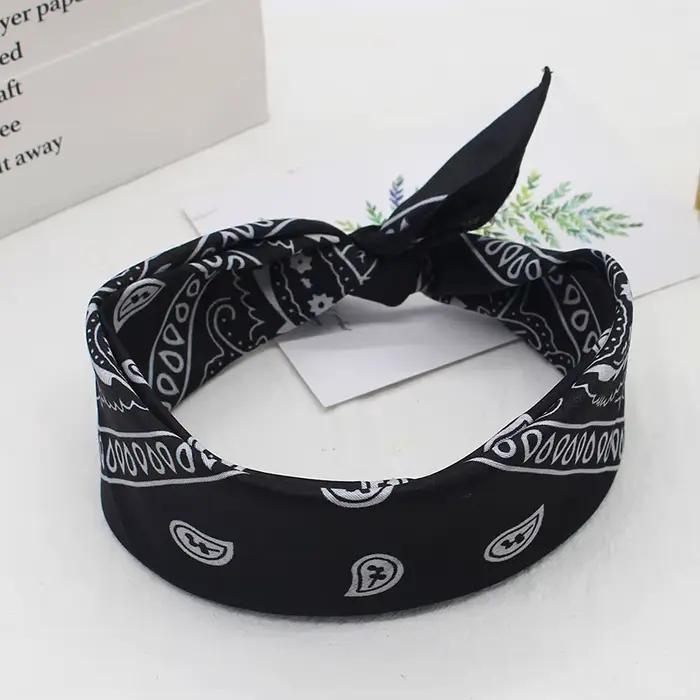 Bandana tête carrée Hip Hop foulards noirs femmes sport Bandana bandeau de cheveux foulard de cou sp