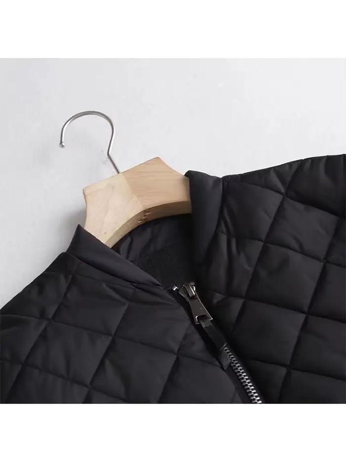 YENKYE – veste de vol matelassée surdimensionnée pour femme, manteau d'extérieur Vintage noir à manc