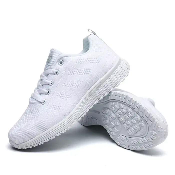 Femmes Chaussures Décontractées Mode Respirant Marche Maille FlatShoesSneakers Blanc Femme Chaussure