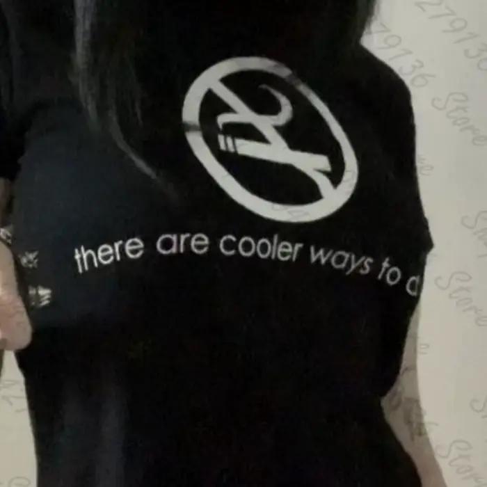 T-shirt Gothique Y2K à Imprimé Lettres Vintage pour Femme, Style Grunge, Esthétique Années 2000, Hau