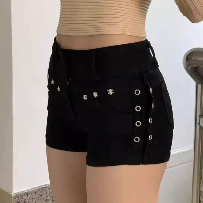 Shorts pour femmes, skinny, créatifs, à lacets, streetwear populaire, personnalité quotidienne, étud