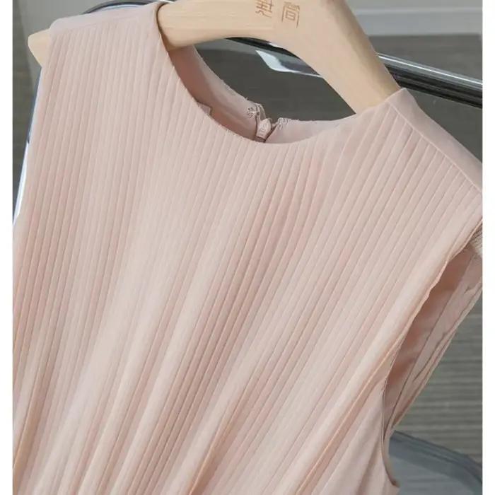 Robe longue plissée en mousseline de soie rose pour femme, tenue de soirée, tenue de bureau, sans ma