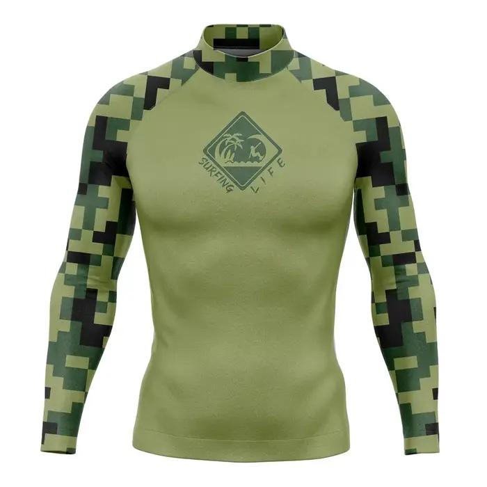 Rash Guard hommes Surf chemises à manches longues Lycra Surf Traje De Baño Manga Larga maillot De Ba