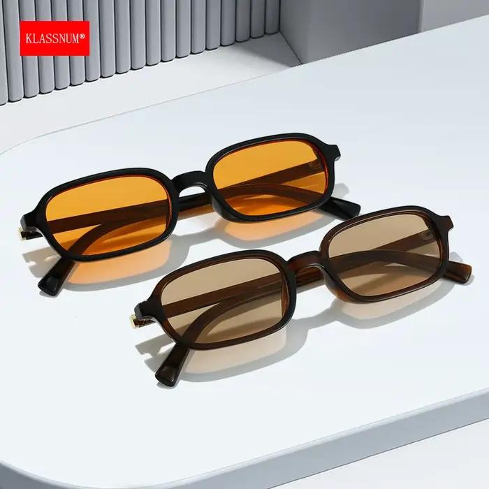 KLASSNUM Vintage lunettes de soleil hommes femmes 2026 lunettes à la mode Rectangle lunettes de sole