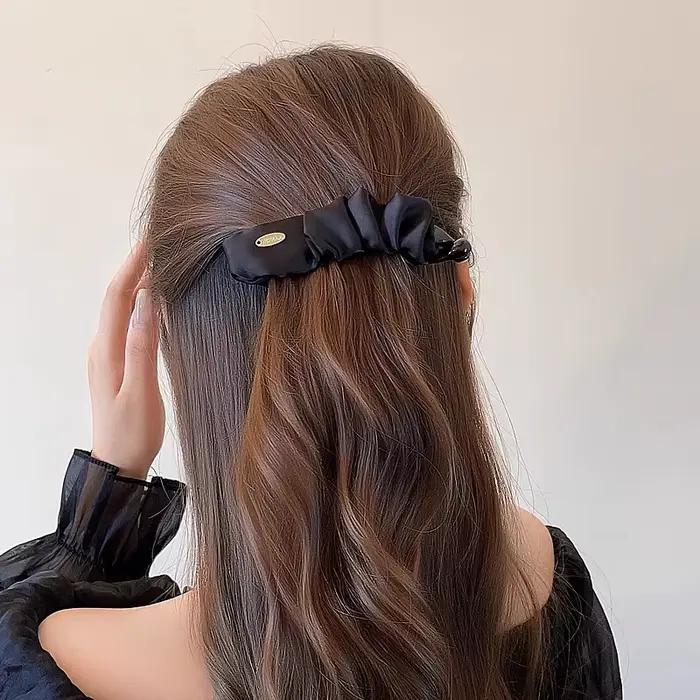 Pince à cheveux banane en Satin pliable, style coréen élégant, solide, pour femmes et filles, orneme