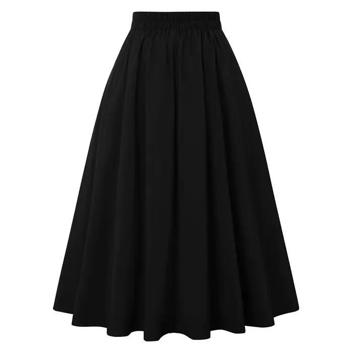 SISHION-Jupes mi-longues évasées élégantes pour femmes, jupe plissée vintage rétro des années 60, ta