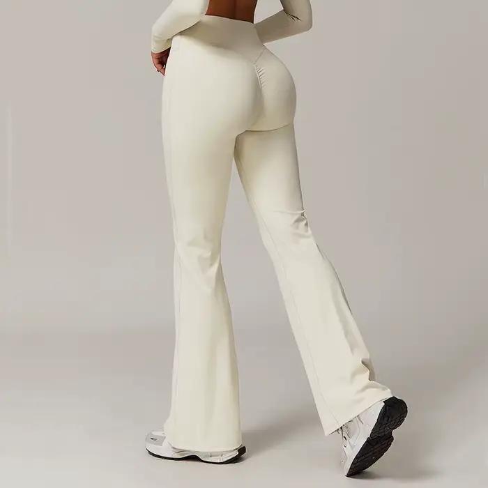 Leggings évasés taille haute pour femme, élastiques, effet push-up, pour fitness, yoga et entraîneme