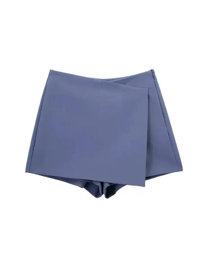 Femmes mode paréo Style asymétrique Shorts jupes Vintage taille haute côté fermeture éclair femme ju