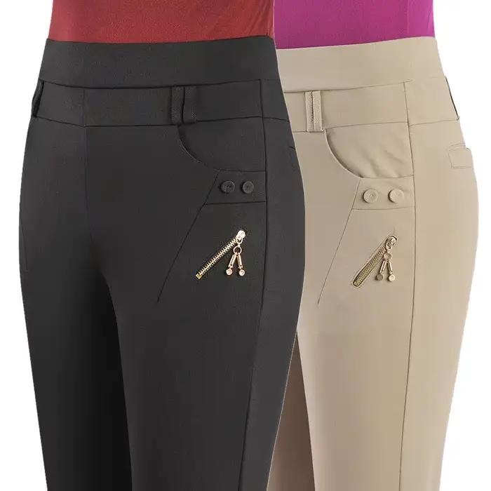 Pantalon Femme 2026 Nouvelle Collection Printemps Automne Taille Haute Extensible Décontracté Grande