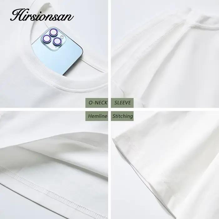 Hirsionsan-T-shirt imprimé graffiti minimaliste pour femme, col rond, coton doux, vêtements décontra