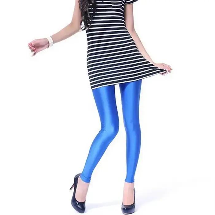 Nouveau printemps automne solide bonbons néon Leggings pour femmes haute étiré femme Sexy Legging pa
