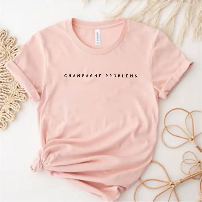 T-Shirt Manches Courtes pour Femme, Vêtement Vintage, Graphique, Musique, Champagne Ferrand, Harajuk