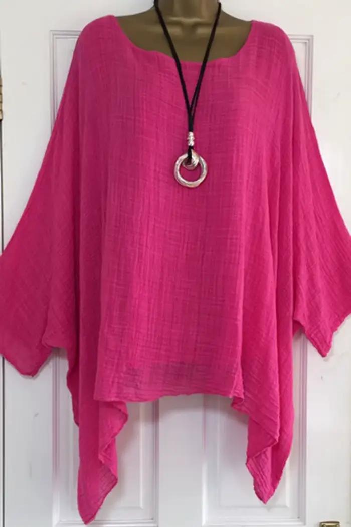 2023 automne femmes vêtements mode manches chauve-souris couleur unie ample col rond 3/4 manches déc