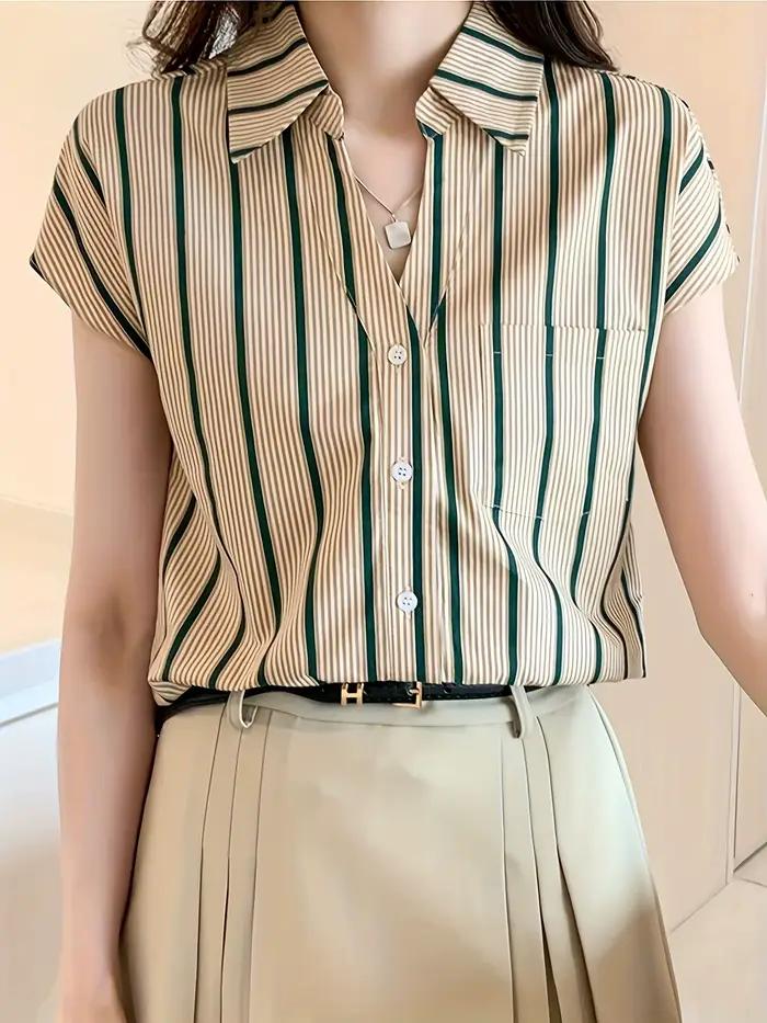 Mode rayé femmes blouses nouveau printemps été dames chemises sans manches bas dessus de chemise blu