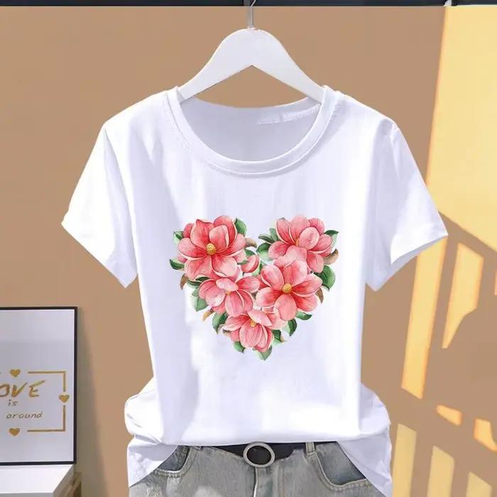 T-Shirt à Manches Courtes pour Femme, Vêtement Imprimé Papillon, Mode Pop, Décontracté